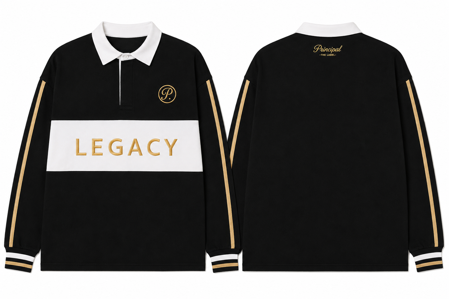 LEGACY GOLD STRIPE RUGBY PULLOVER