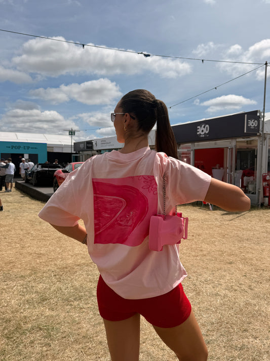 THE SIGNATURE PINK CAR T-SHIRT BY LYKKA (Light Pink)