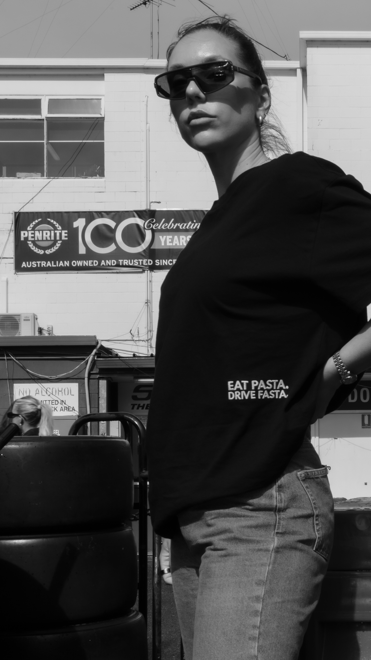 Eat Pasta Drive Fasta - T-Shirt (Off-White & Black)