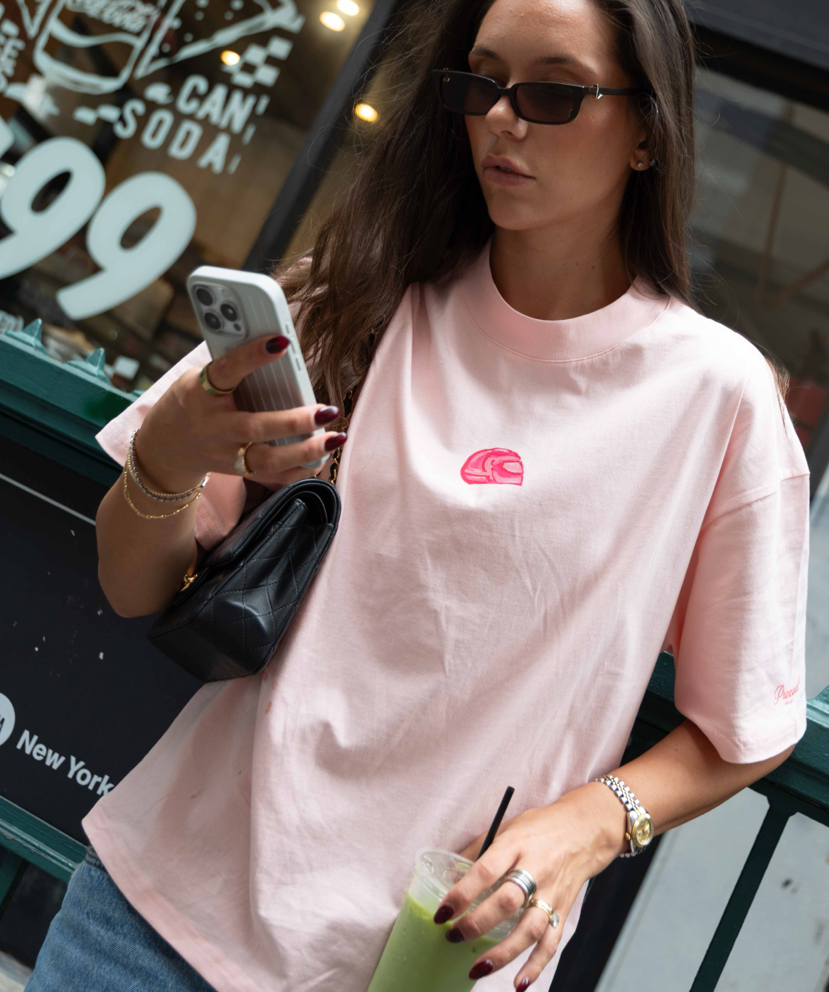 THE SIGNATURE PINK CAR T-SHIRT BY LYKKA (Light Pink)