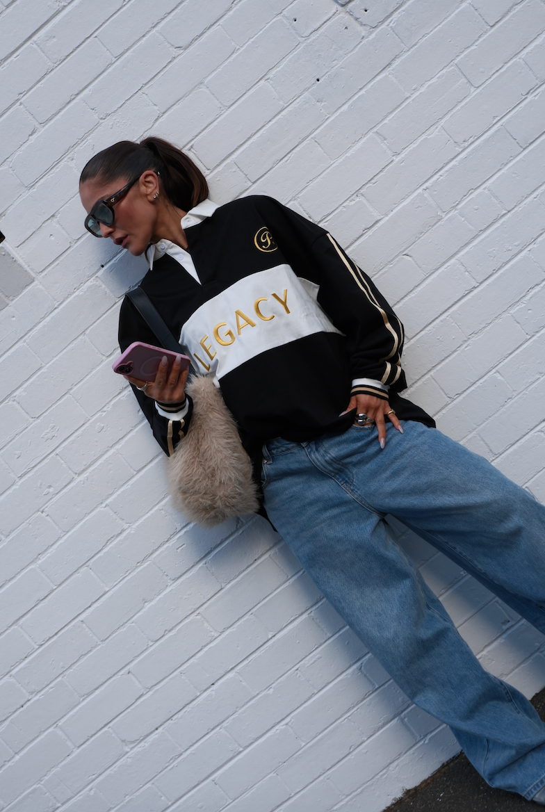 LEGACY GOLD STRIPE RUGBY PULLOVER